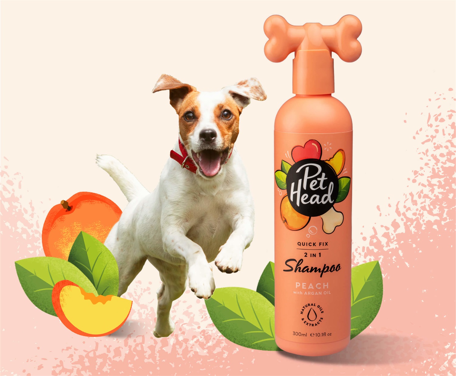 Company of Animals Pet Head Shampoo e Balsamo 2 in 1 Quick Fix 300 ml - Profumo di Pesca, Nutre e Distende il Pelo, Ipoallergenico, Ingredienti Naturali e Vegani, Formula Delicata per Cuccioli