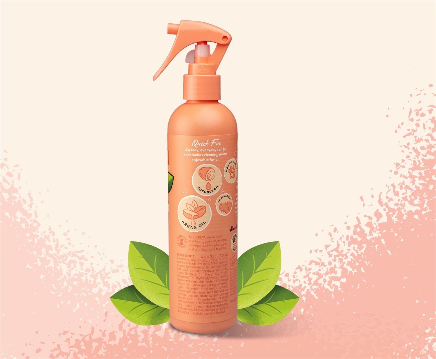 Pet Head Spray toelettatura per cani Quick Fix 300 ml - Profumo di pesca, Shampoo secco, Nutre e distende il pelo, Ingredienti naturali e vegani, Formula delicata per cuccioli