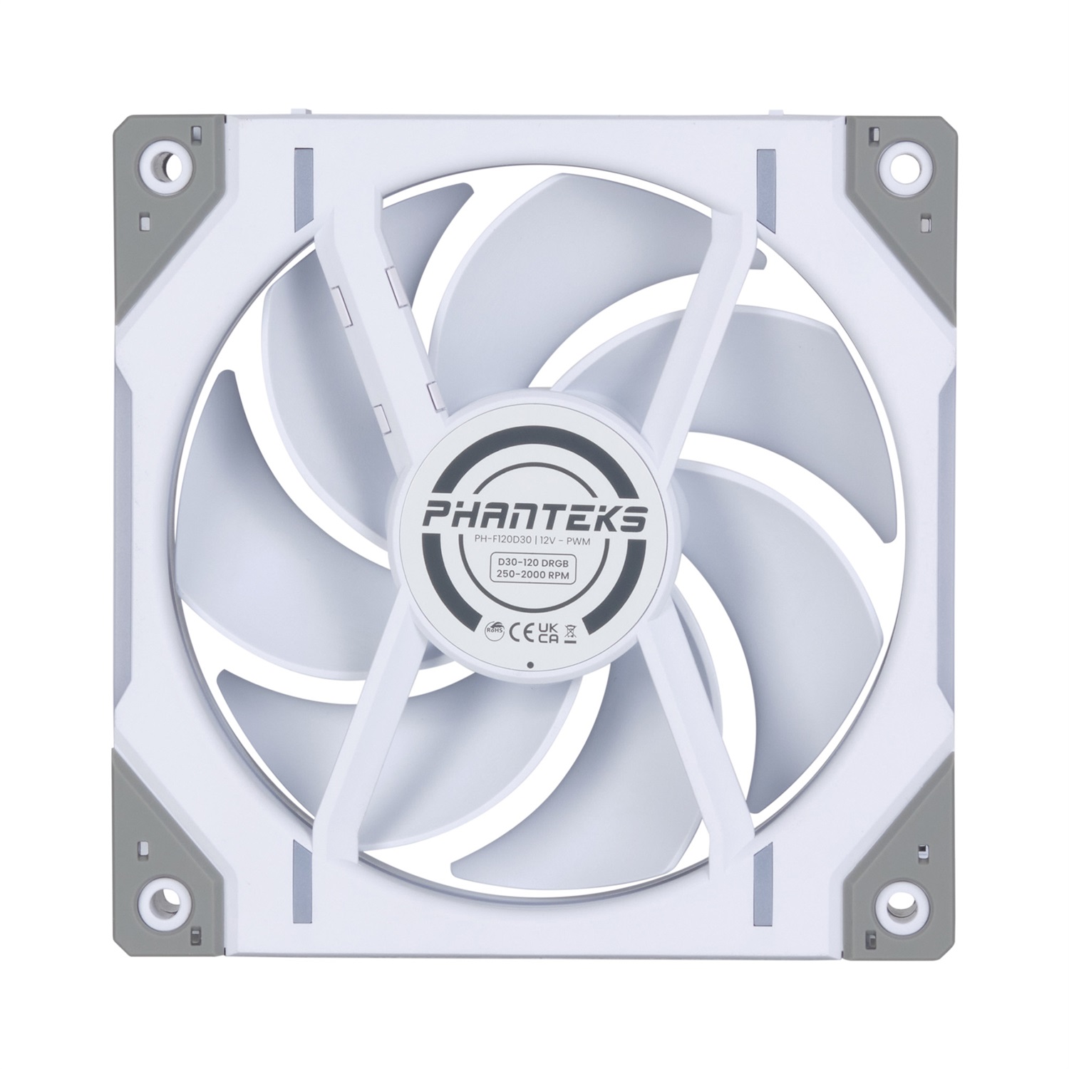 Phanteks D30 PWM Regular Airflow D-RGB Ventilatore 12 cm Bianco Kit da 3