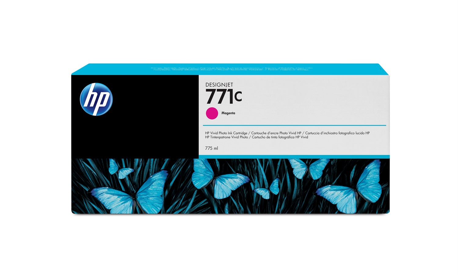 HP Cartuccia d'inchiostro Magenta B6Y09A 771C - 775 ml, Inchiostro a base di pigmento, Compatibile con DesignJet Z6200/Z6610/Z6810