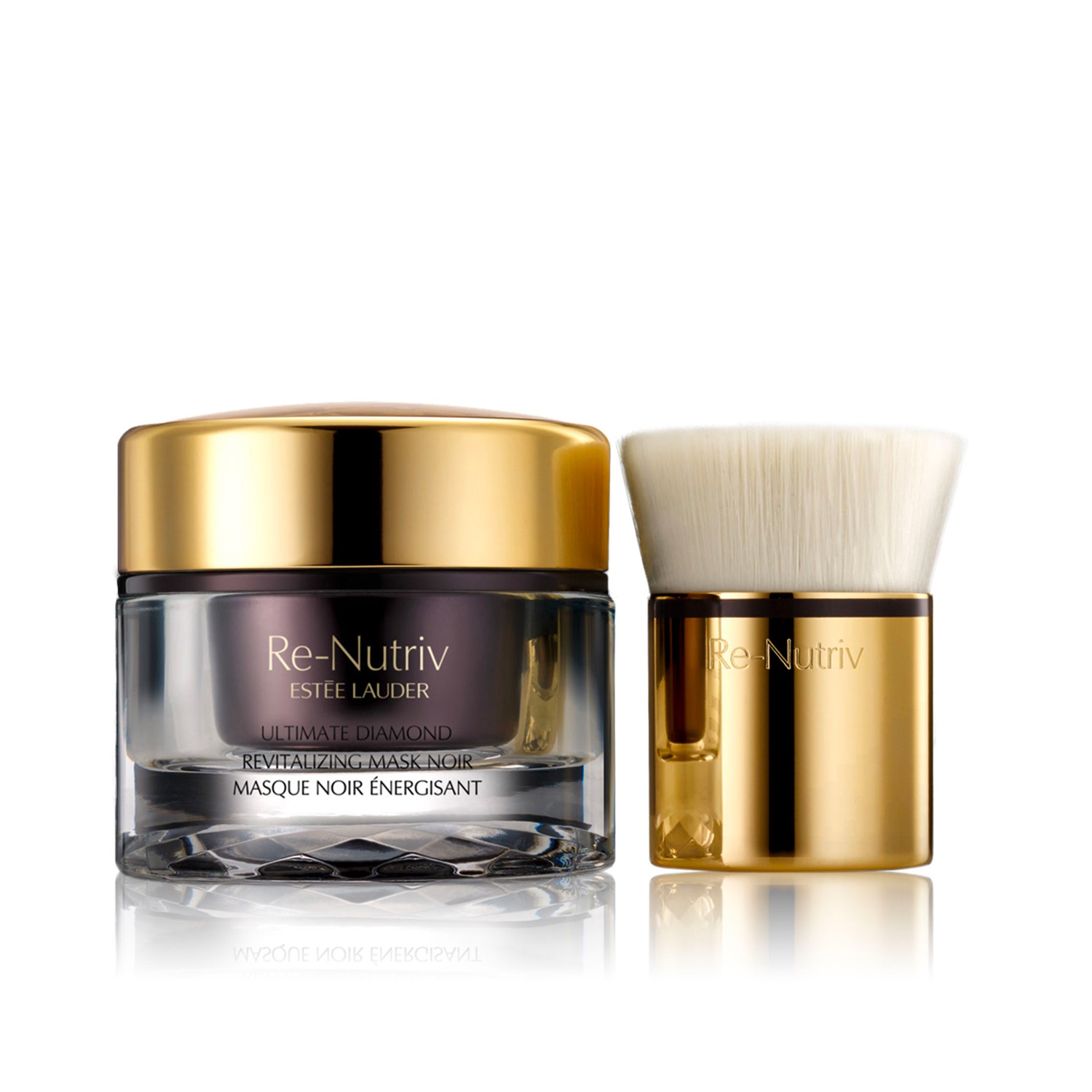 Estée Lauder Re-Nutriv Ultimate Diamond Revitalizing Mask Noir, 50ml - Maschera Viso Rivitalizzante ed Esfoliante con Pennello Ergonomico