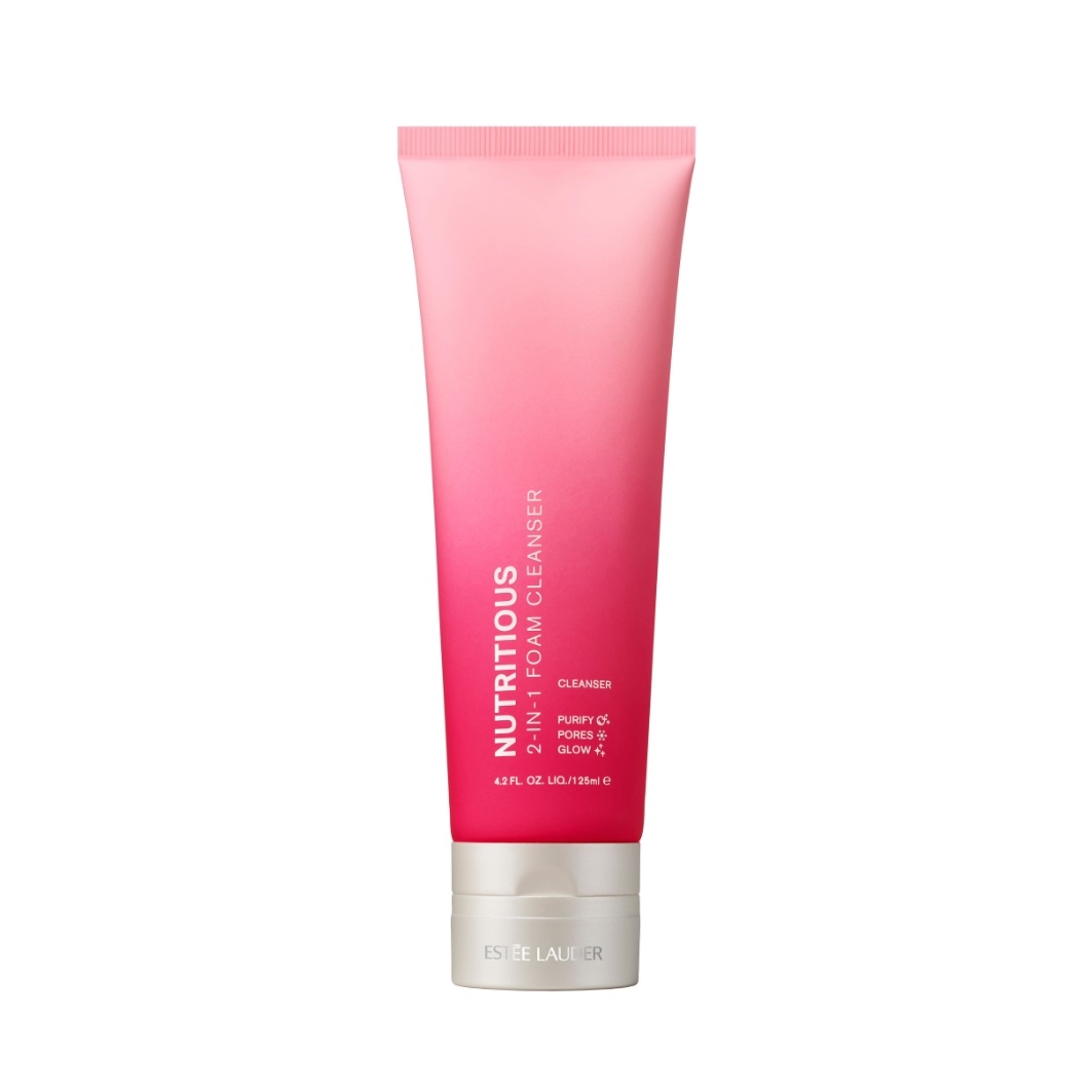 Estée Lauder Nutritious 2-in-1 Foam Cleanser - Detergente Schiumogeno Viso 125 ml per Pelle Normale e Sensibile