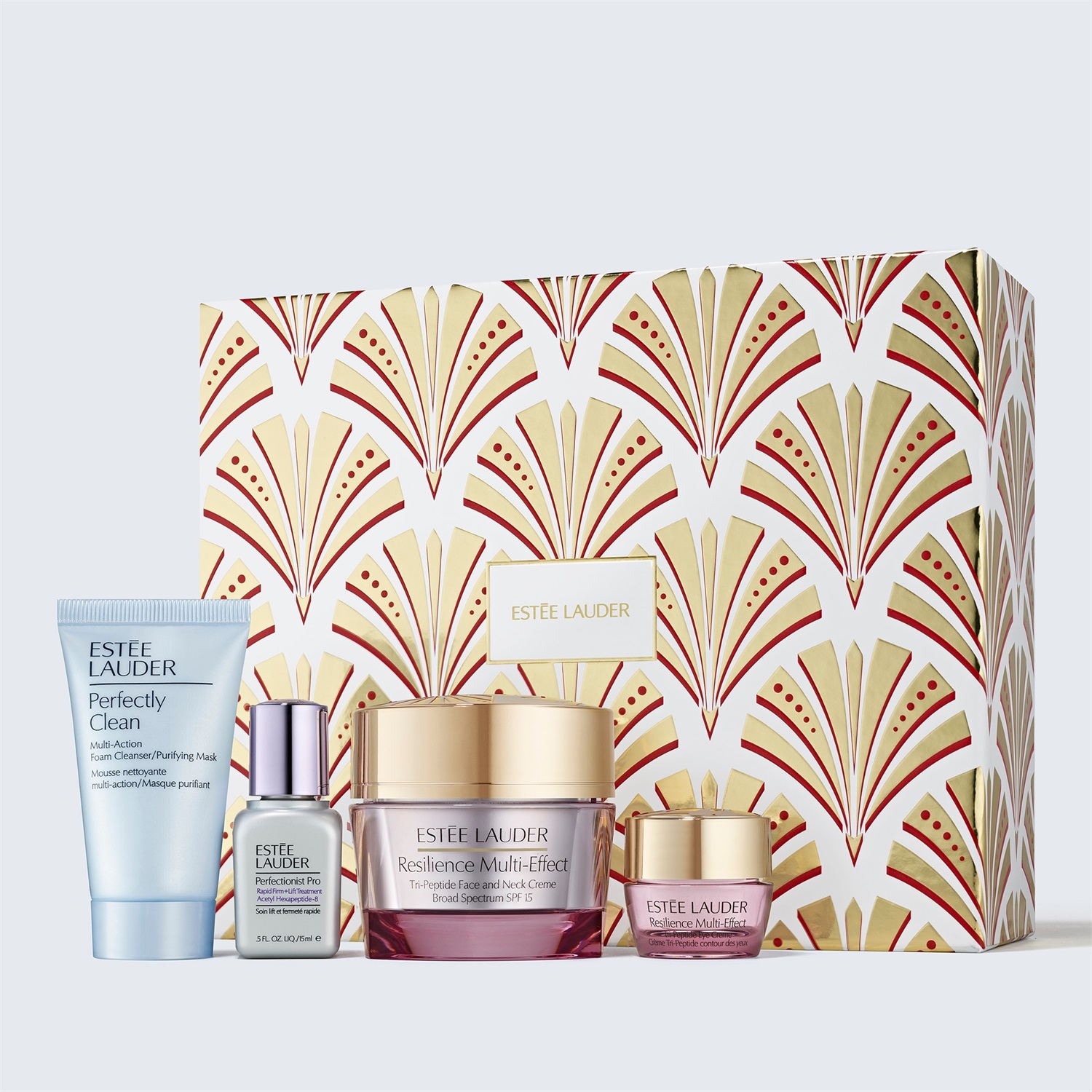 Estée Lauder Resilience Multi-Effect Face and Neck SPF 15 - Cofanetto da 50 ml per Pelle Normale / Mista con Detergente e Siero