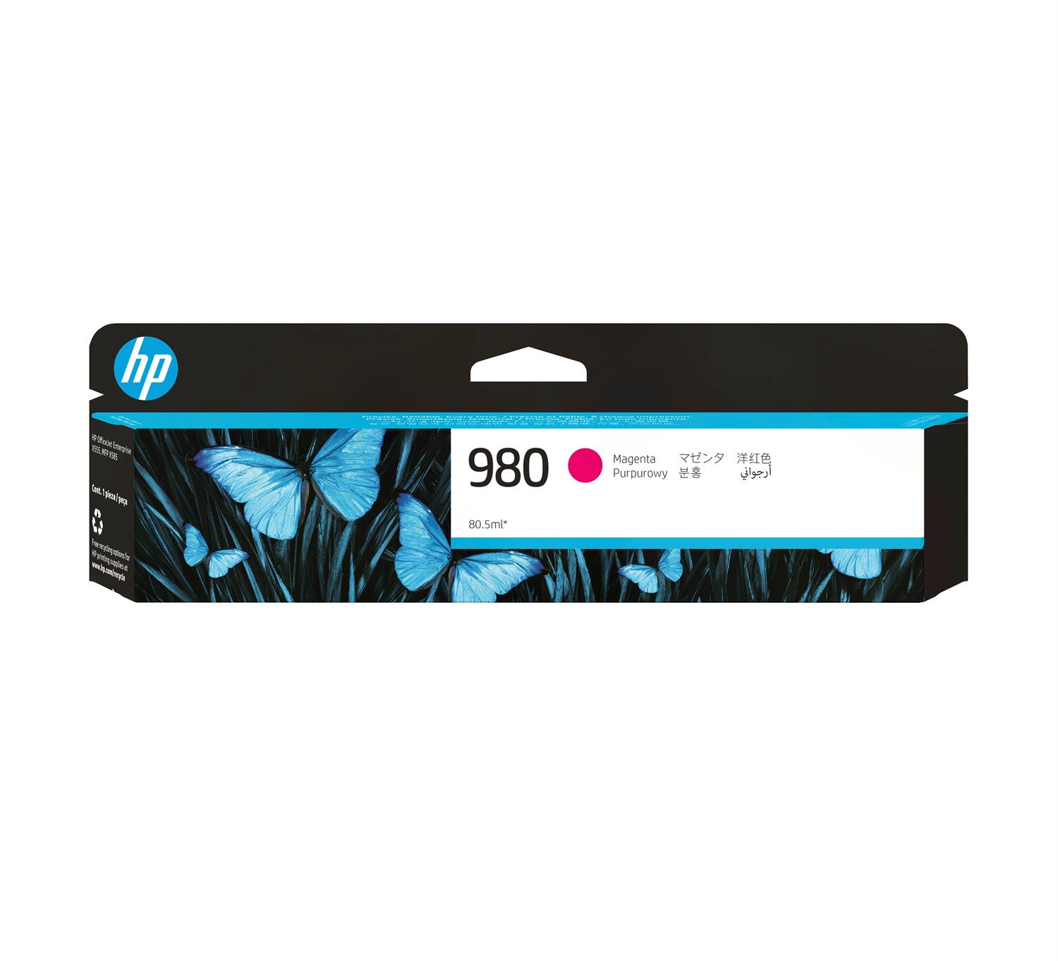 HP Cartuccia originale inchiostro magenta 980 D8J08A - 6600 pagine - Compatibile con OfficeJet Enterprise X555DN, X555XH, X585DN, X585F, FLOW X585Z