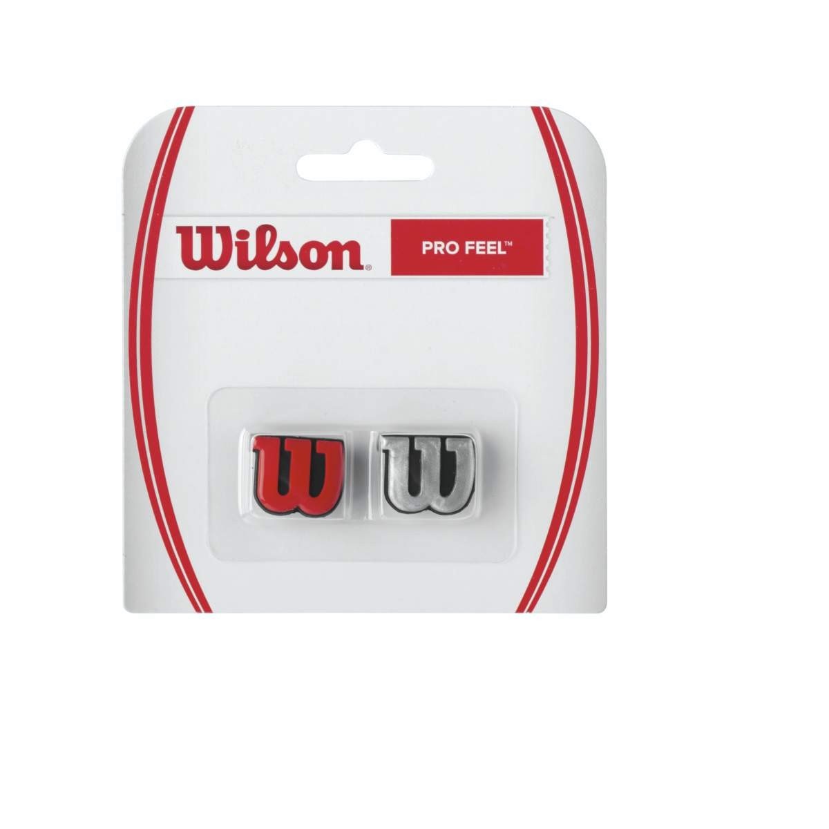 Wilson PRO Feel - Antivibrazione per Racchetta Unisex-Adulto, Rosso/Argento, Confezione da 2 Pezzi