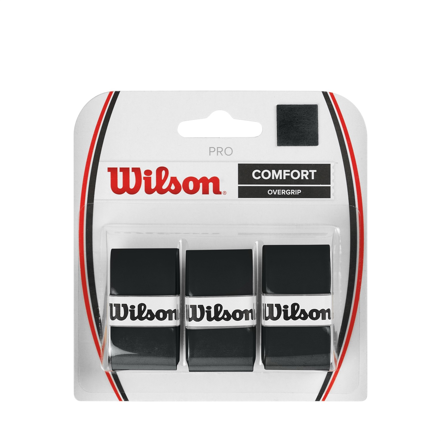 Wilson PRO Overgrip Comfort - Impugnatura per Racchetta da Tennis Unisex-Adulto, Nero, 3 Pezzi