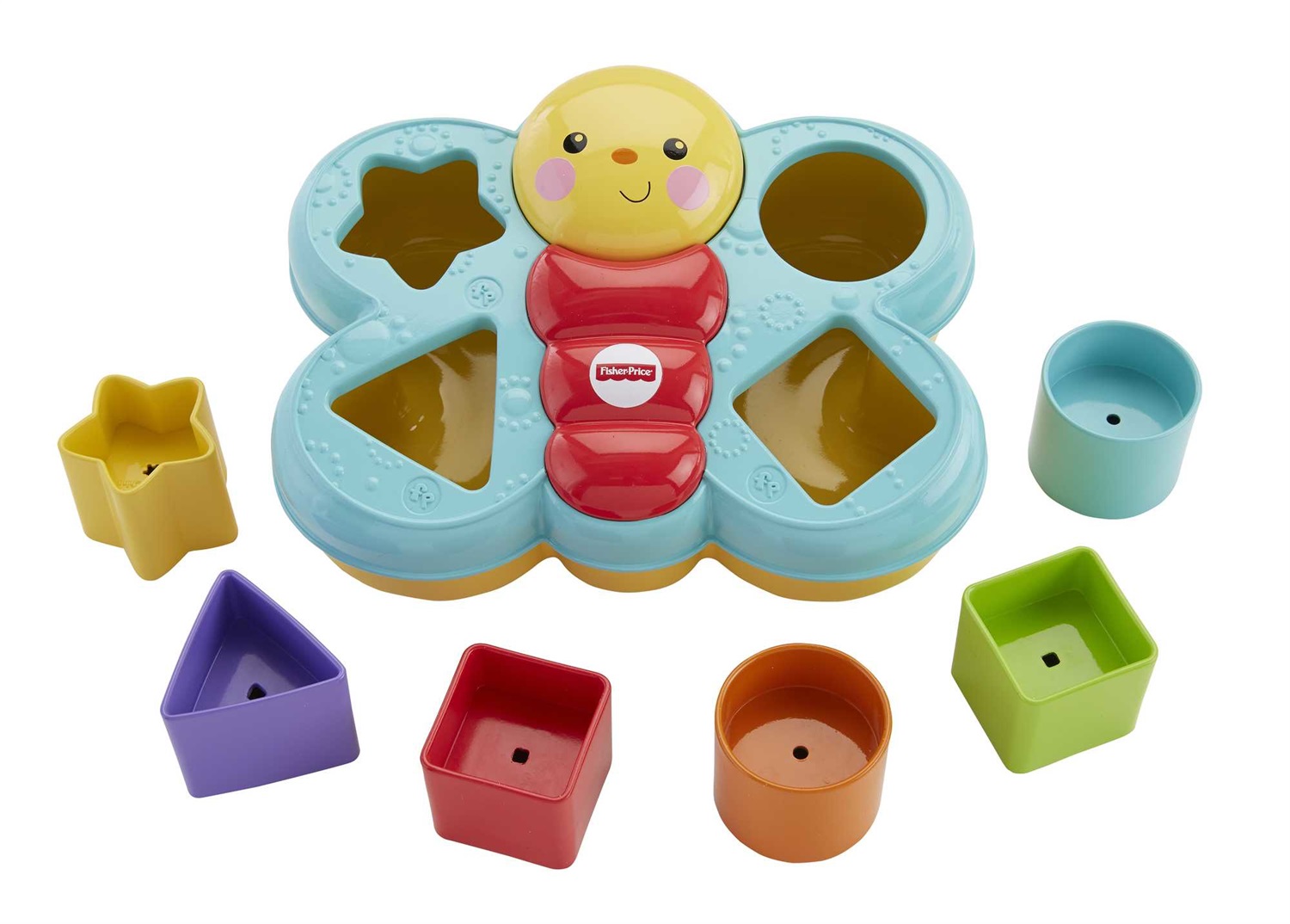 Fisher-Price CDC22 Farfalla Cercaforme - Giocattolo Educativo Multisensoriale con 6 Forme Geometriche per lo Sviluppo delle Abilità Motorie