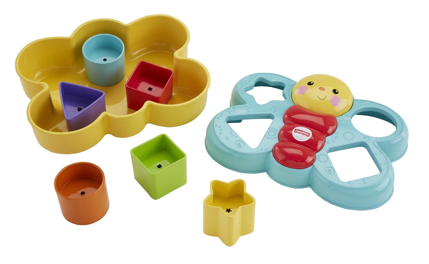 Fisher-Price CDC22 Farfalla Cercaforme - Giocattolo Educativo Multisensoriale con 6 Forme Geometriche per lo Sviluppo delle Abilità Motorie