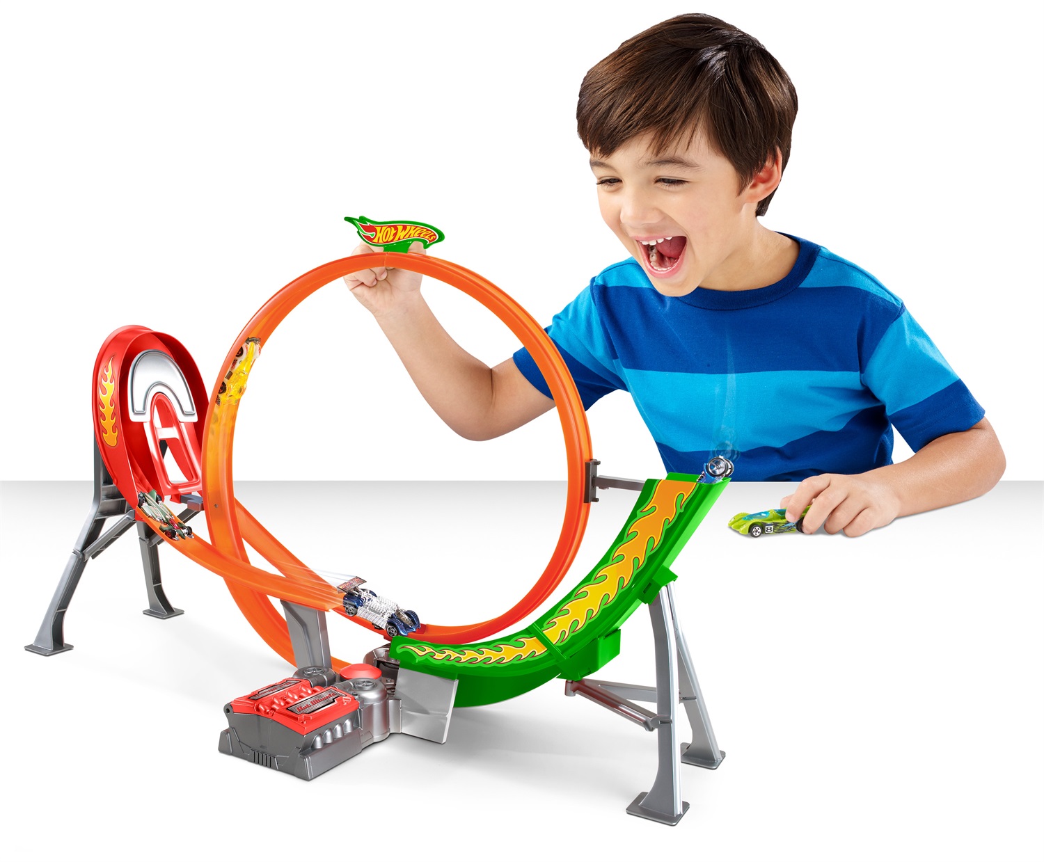 Mattel Hot Wheels Power Shift Raceway FCF18 - Set di Veicoli Giocattolo Motorizzato Arancione