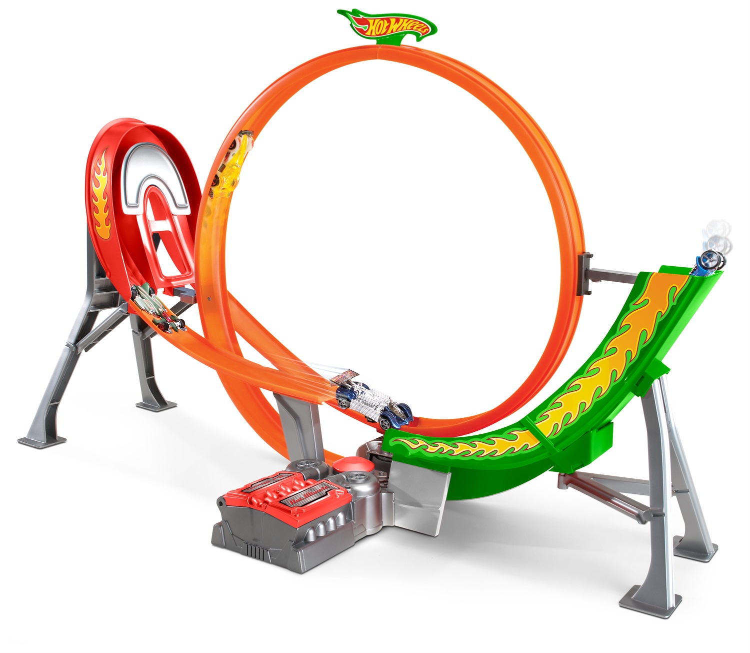 Mattel Hot Wheels Power Shift Raceway FCF18 - Set di Veicoli Giocattolo Motorizzato Arancione
