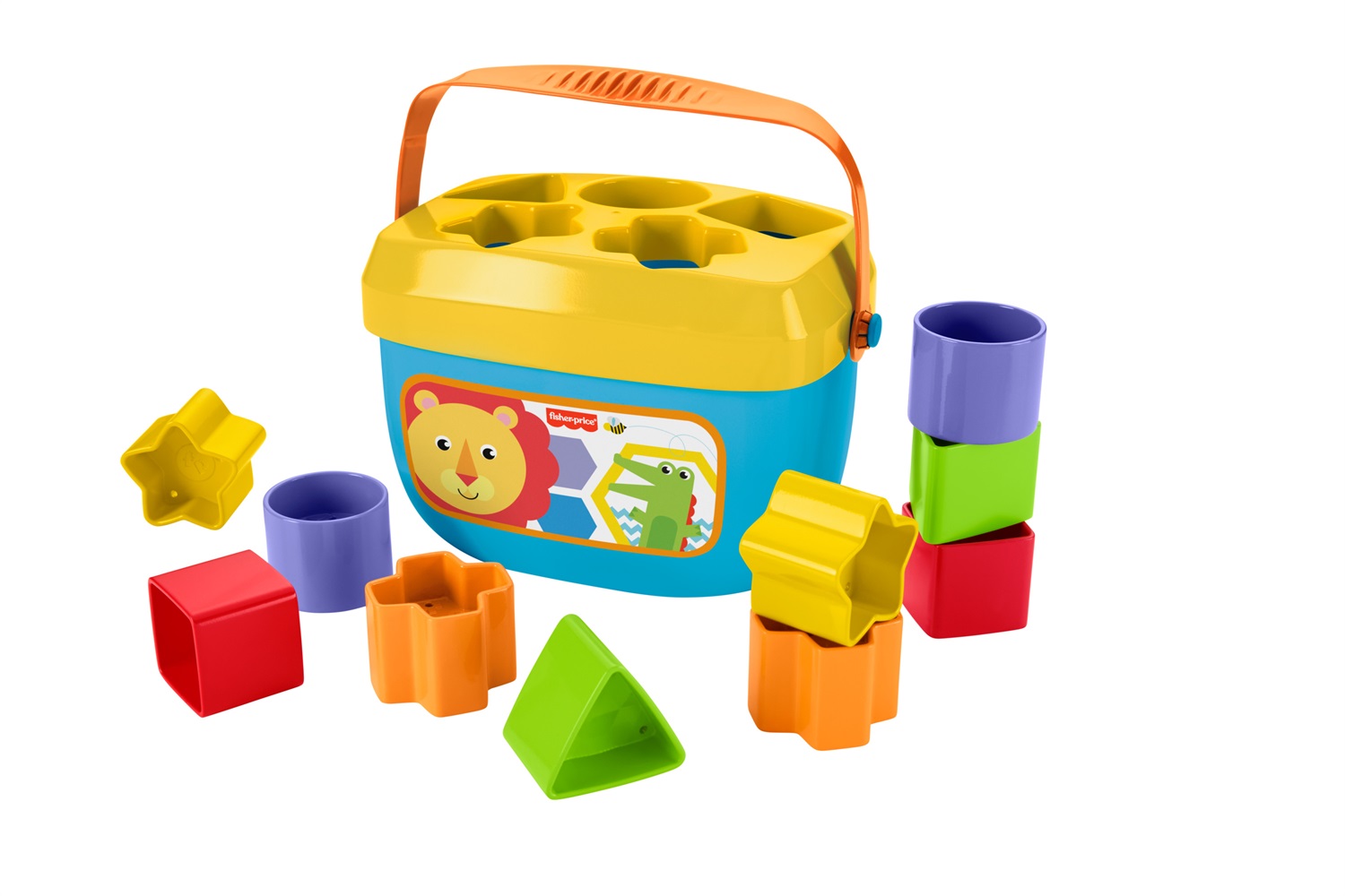 Fisher-Price Blocchi Assortiti FFC84 - 10 Blocchi Colorati con Forme Diverse, Giocattolo Impilabile per Bambini 6 Mesi