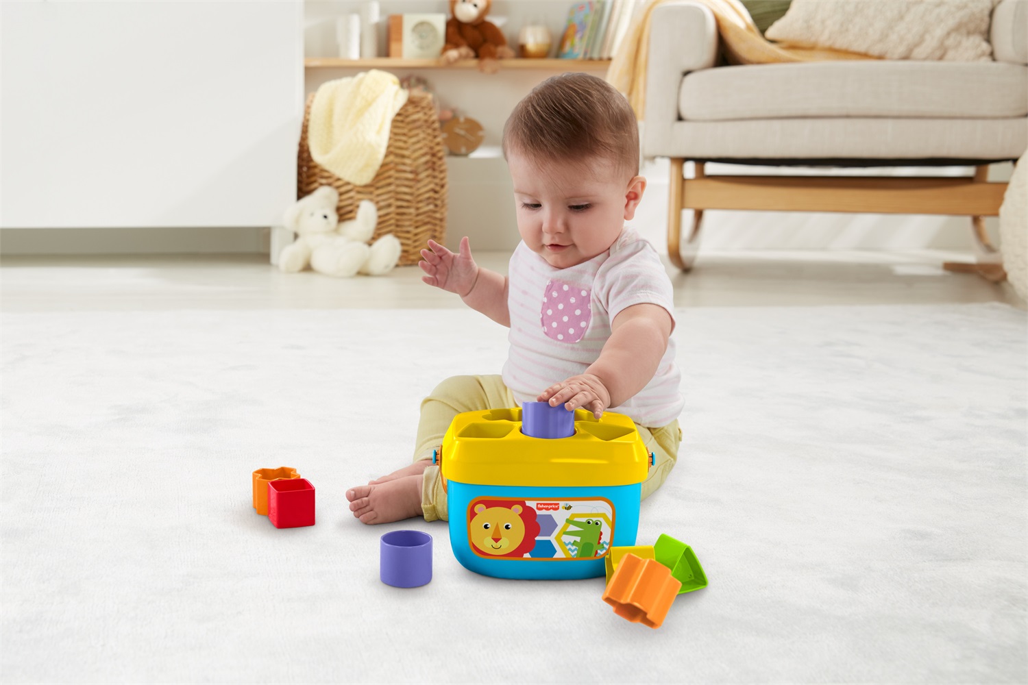 Fisher-Price Blocchi Assortiti FFC84 - 10 Blocchi Colorati con Forme Diverse, Giocattolo Impilabile per Bambini 6 Mesi