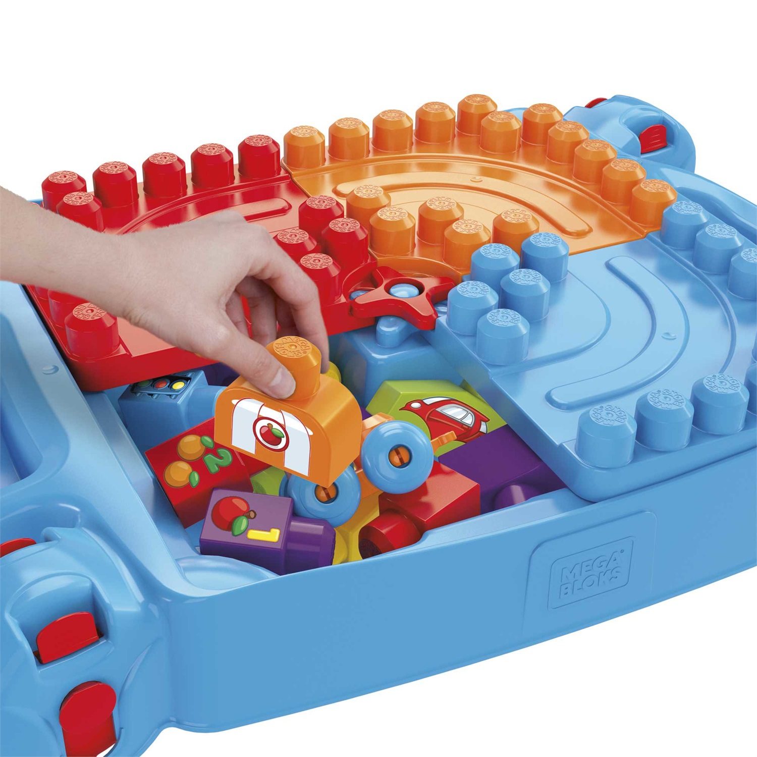 FISHER PRICE MEGA Bloks Tavolino Multiattività 30 Pezzi Blu e Rosso - Giocattolo per Bambini 1 Anni