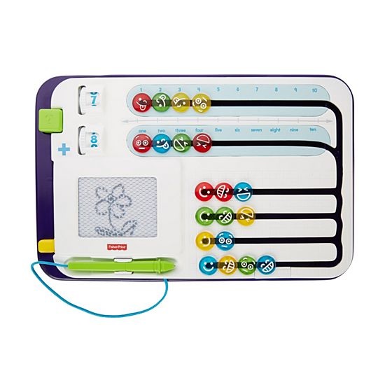 Fisher-Price Fantastimatico Conta e Somma - Giocattolo Educativo per Imparare a Contare con Gettoni Colorati e Lavagnetta Magnetica