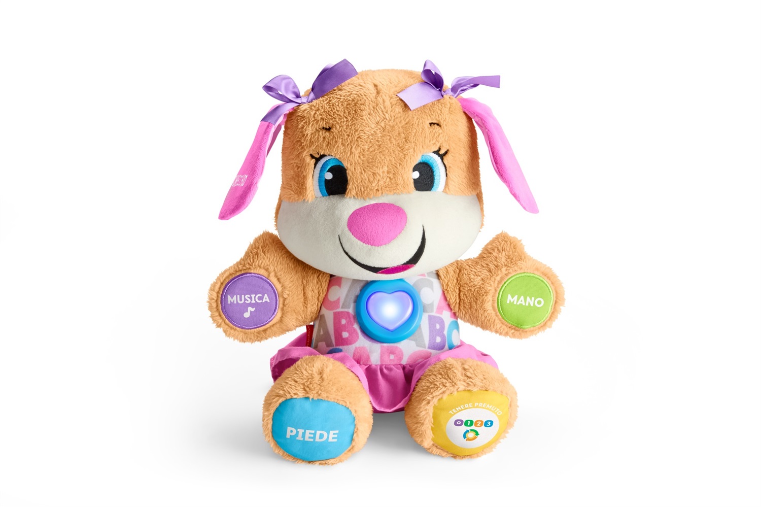 Fisher-Price La Sorellina del Cagnolino Smart Stages Ridi & Impara - Peluche Educativo Interattivo con 75 Canzoni e Luci, per Bambini di 6-36 Mesi