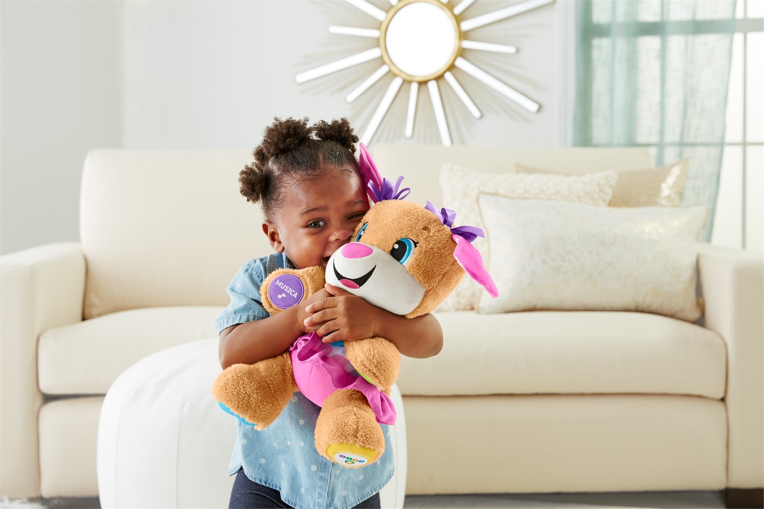 Fisher-Price La Sorellina del Cagnolino Smart Stages Ridi & Impara - Peluche Educativo Interattivo con 75 Canzoni e Luci, per Bambini di 6-36 Mesi