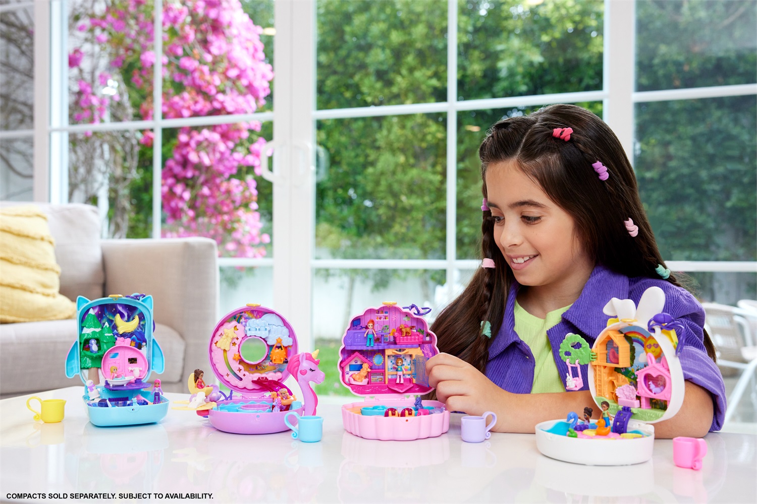 Mattel Polly Pocket FRY35 Playset Tascabile con 2 Micro Dolls, 5 Sorprese Nascoste e Accessori a Tema