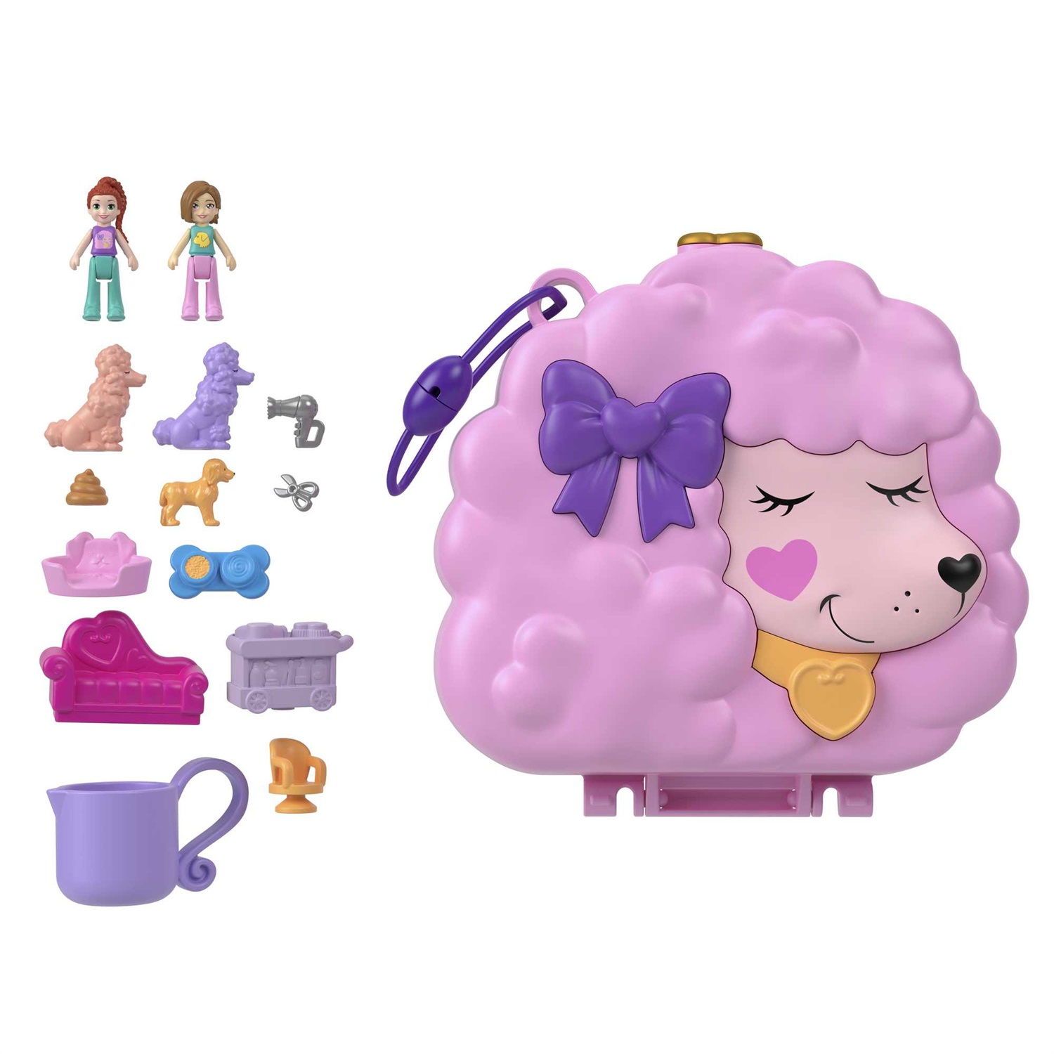 Mattel Polly Pocket FRY35 Playset Tascabile con 2 Micro Dolls, 5 Sorprese Nascoste e Accessori a Tema