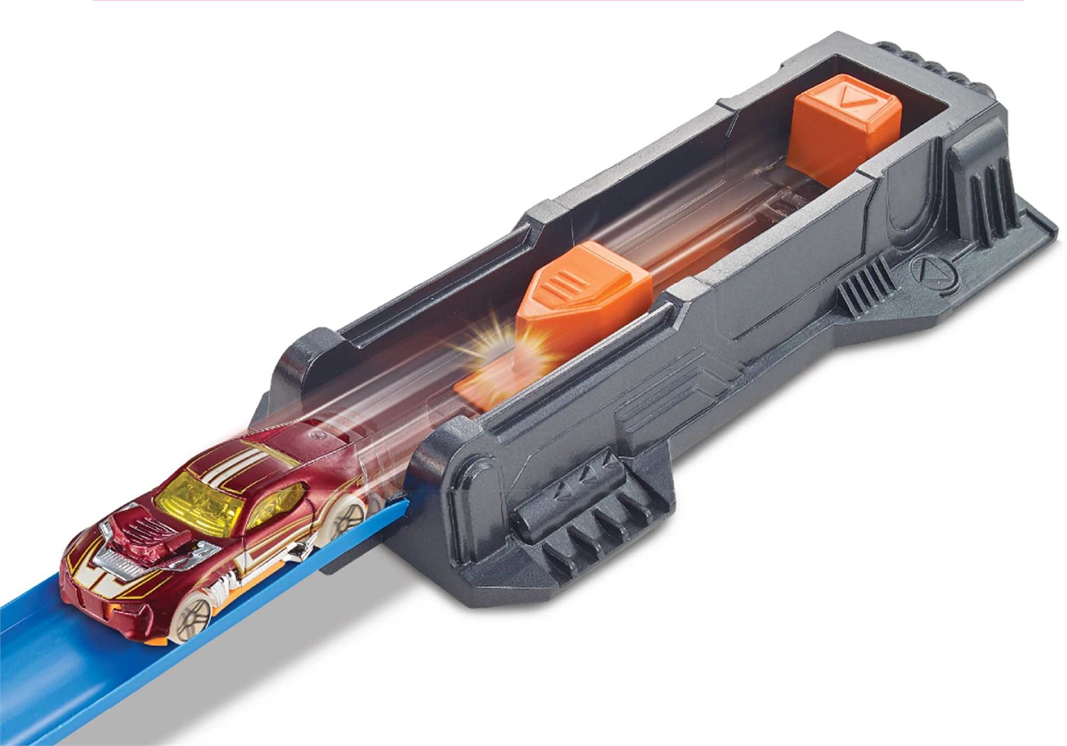 Hot Wheels Pista FTB65 Schianti Rotanti con Propulsori Motorizzati - Mega pista a cavatappi con 3 loop e 3 zone di scontro, Giocattolo per Bambini 5 Anni