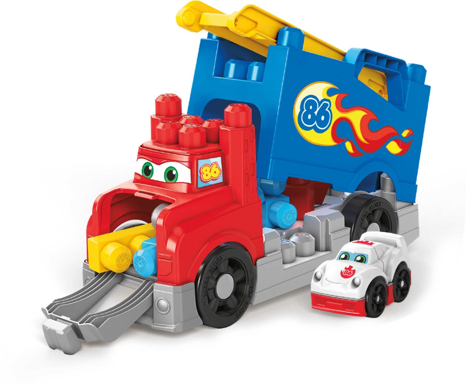 MEGA Bloks FVJ01 Autotreno Monta e Sfreccia con Blocchi per Costruire, Suoni Realistici e Pista da Corsa - Giocattolo per Bambini 1 Anni