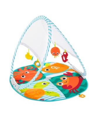 Fisher-Price FXC15 Palestrina Portatile Piega & Vai, Tappetino Attività Tema Oceano per Neonati 0 Mesi