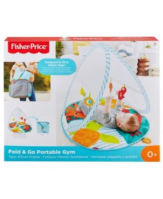 Fisher-Price FXC15 Palestrina Portatile Piega & Vai, Tappetino Attività Tema Oceano per Neonati 0 Mesi