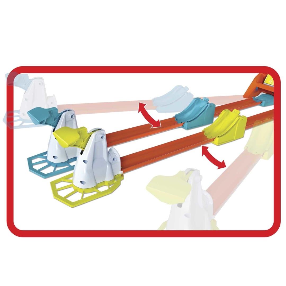Hot Wheels Pista Lanciatore Infernale - Playset per Macchinine con Veicolo Incluso, 2 Piste, 2 Punti di Lancio e 2 Rampe, Gioco per Bambini di 4 Anni