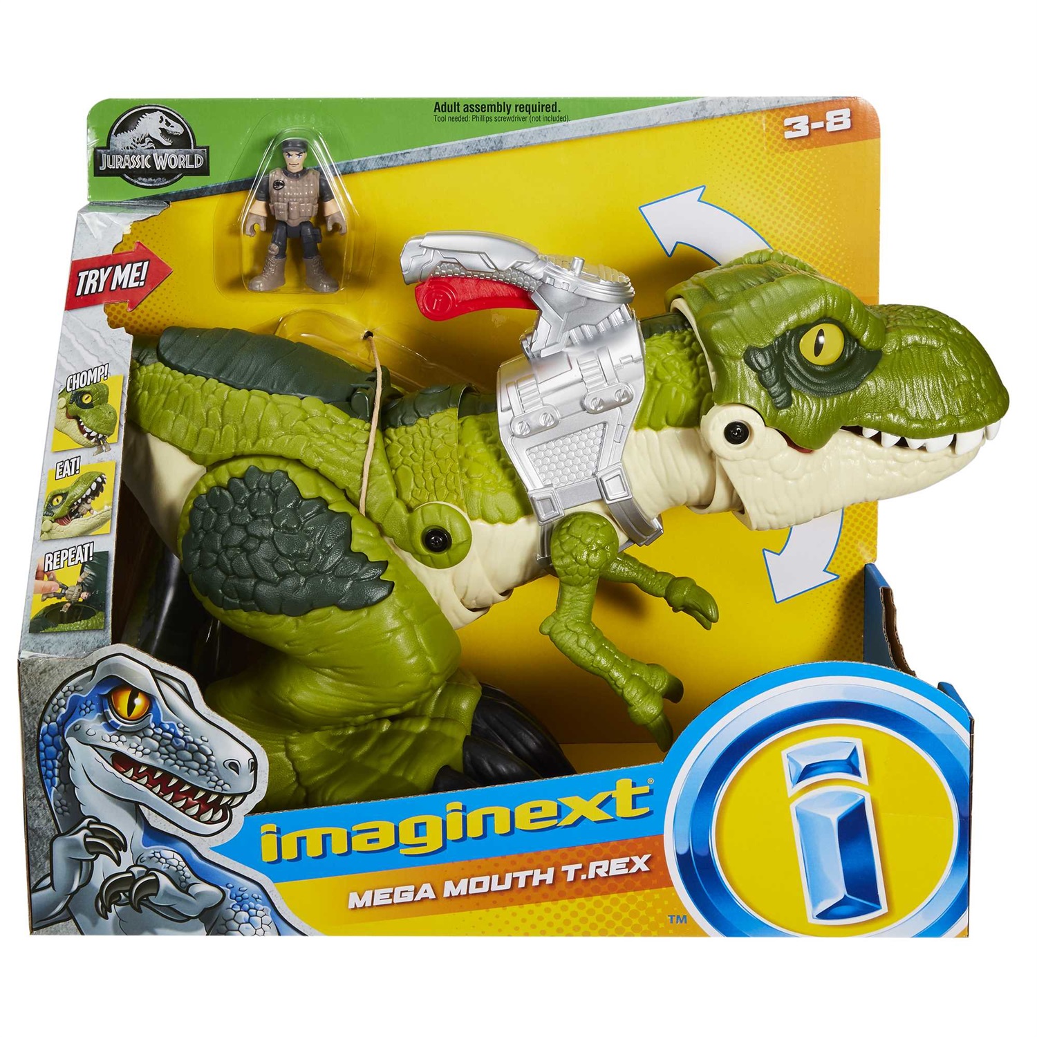 Fisher-Price Imaginext GBN14 Dinosauro T-Rex Action Figure con bocca mobile - Giocattolo per bambini 3 anni