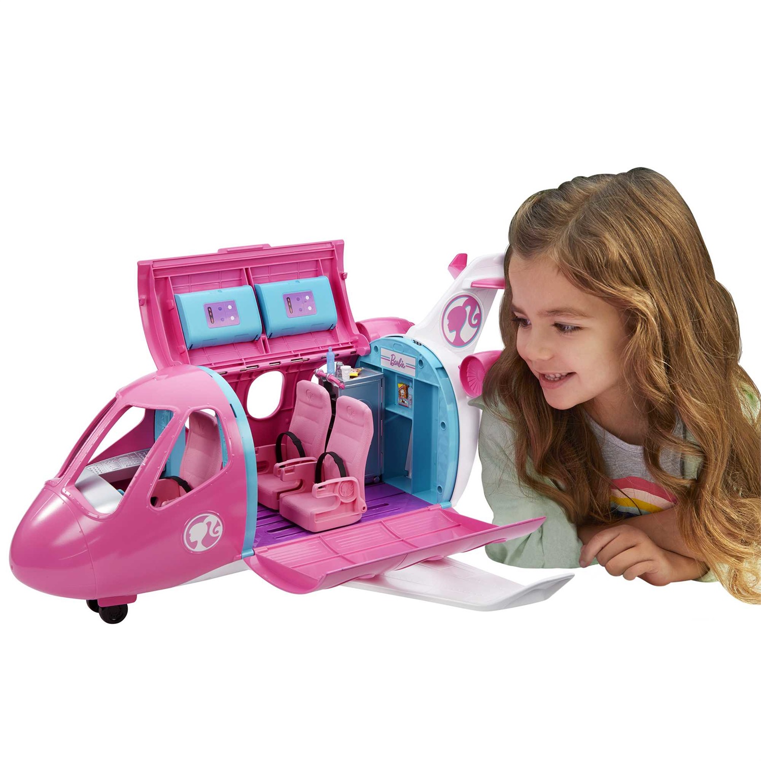 Mattel Aereo dei Sogni Barbie - Playset Veicolo e Accessori, 15 pezzi, Bambola Non Inclusa, Giocattolo per Bambini 3 Anni
