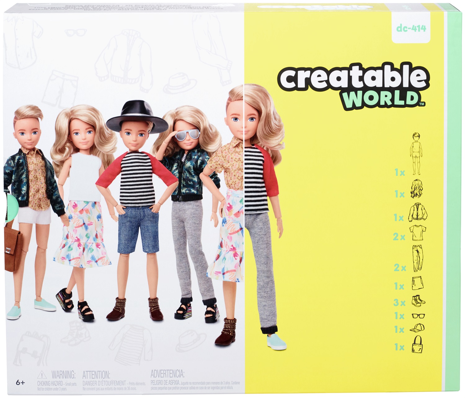 Mattel Creatable World Kit Deluxe Bambola Personalizzabile con Capelli Biondi Mossi e Accessori - DC-414