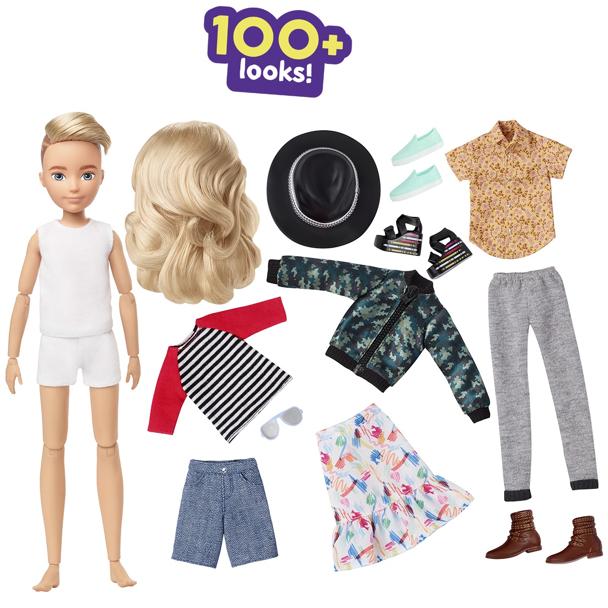 Mattel Creatable World Kit Deluxe Bambola Personalizzabile con Capelli Biondi Mossi e Accessori - DC-414