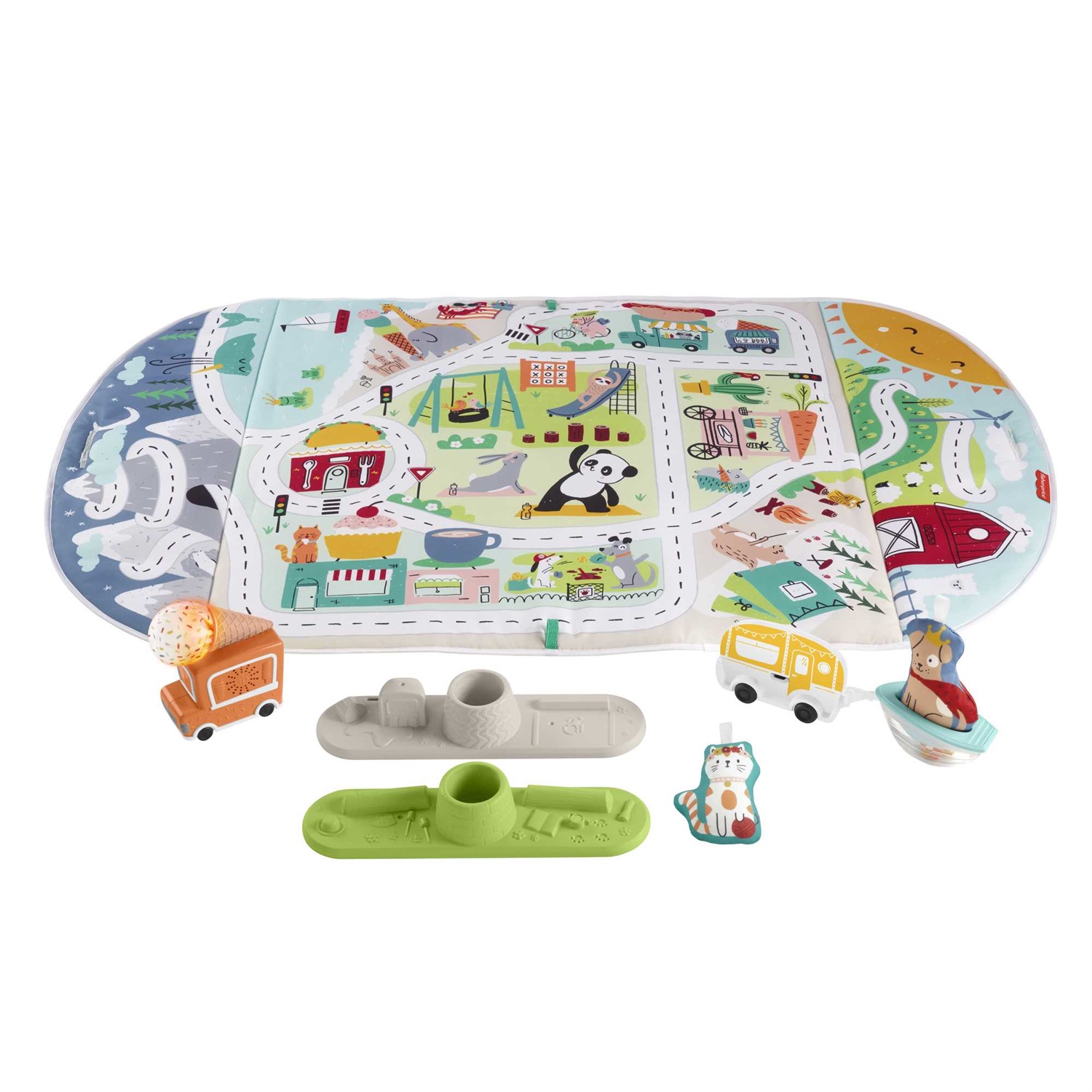 Fisher-Price Palestrina Gigante della Città 2 in 1 con Musica, Luci e 7 Giochini - Giocattolo per Neonati 0 Mesi, GJD41