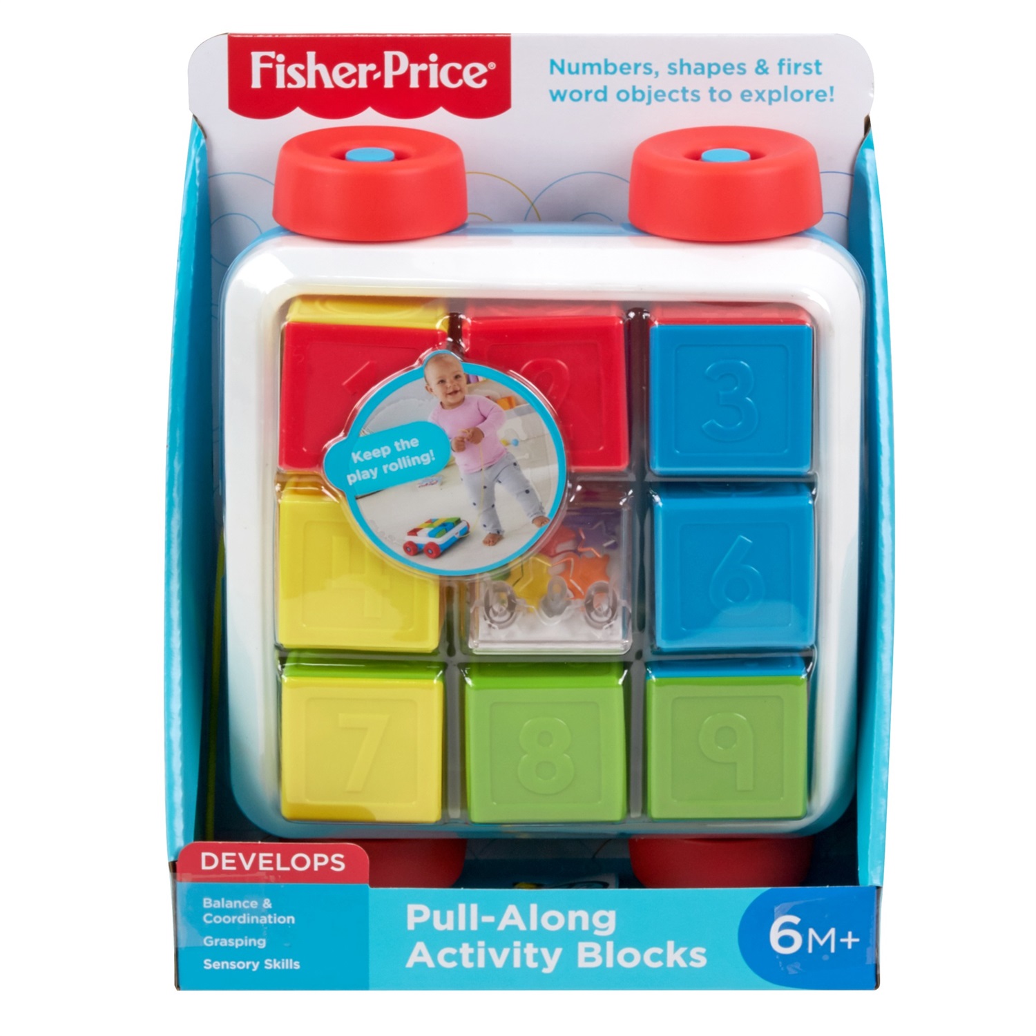 Fisher-Price Blocchi Sempre con Te - Giocattolo Impilabile per Bambini 6 Mesi con Cubi Colorati, Numeri, Lettere e Sonaglino
