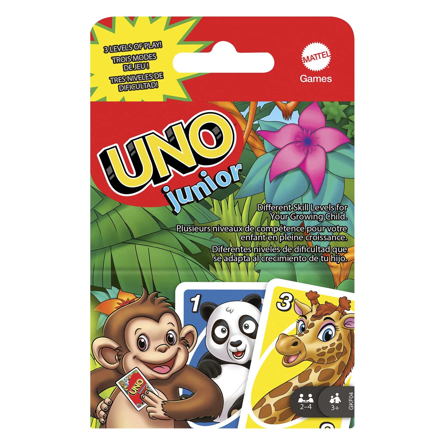 Mattel Games Uno Junior - Gioco di Carte per Bambini, 45 Carte, Adatto per 3 Anni, con Carte Speciali