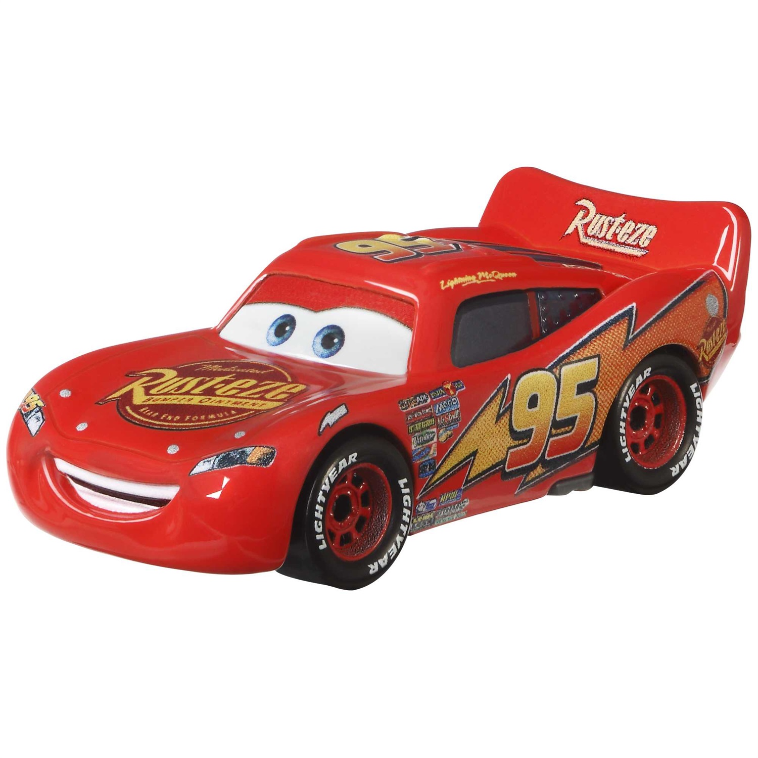 Mattel Disney Pixar Cars - Veicolo Giocattolo Saetta McQueen in Metallo 1:55 con Cartello Rusteze, Età 3