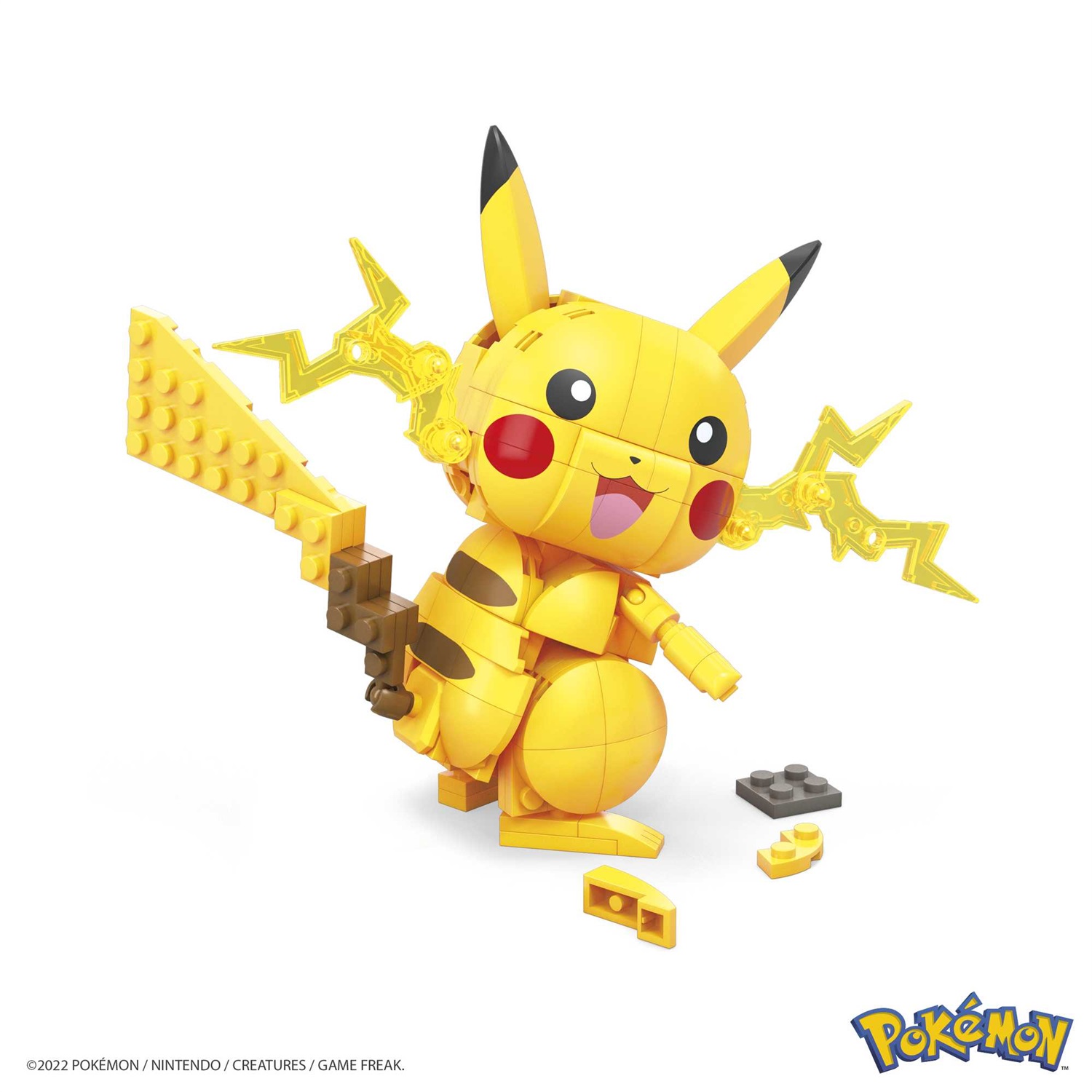 Mattel Mega Pokémon Pikachu Set da Costruzione - 211 Mattoncini, Alto 10 cm con Dettagli Elettro, Giocattolo per Bambini 7 Anni - GMD31