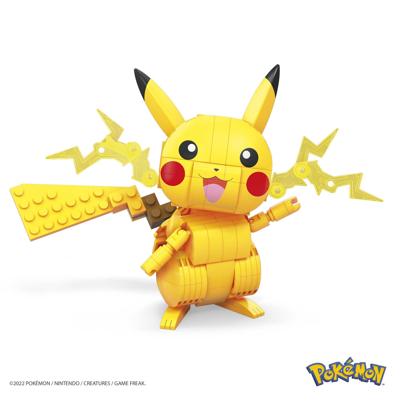Mattel Mega Pokémon Pikachu Set da Costruzione - 211 Mattoncini, Alto 10 cm con Dettagli Elettro, Giocattolo per Bambini 7 Anni - GMD31