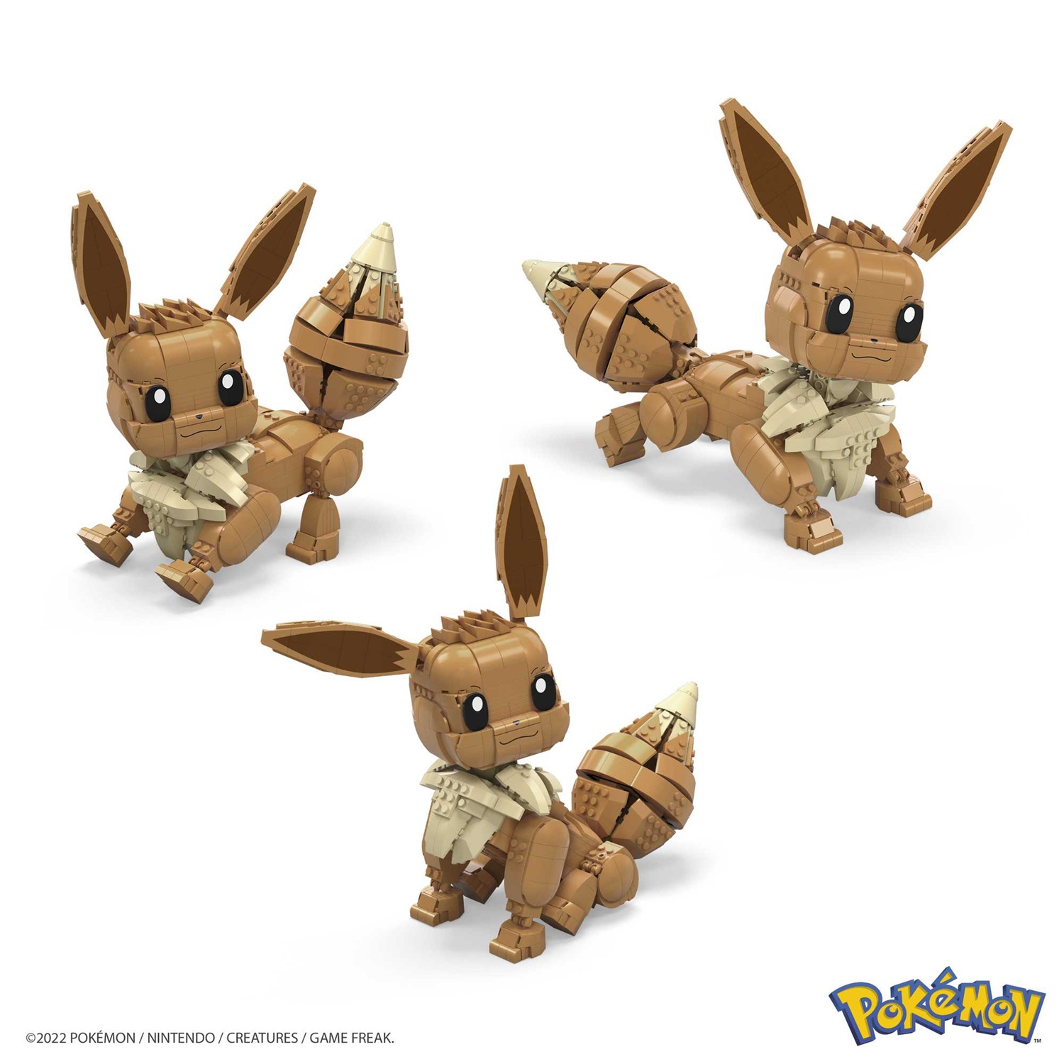 MEGA Pokémon - Eevee Gigante, set di costruzione da 824 pezzi, personaggio alto 28 cm con coda e orecchie articolate, giocattolo per bambini dai 10 anni in su, GMD34