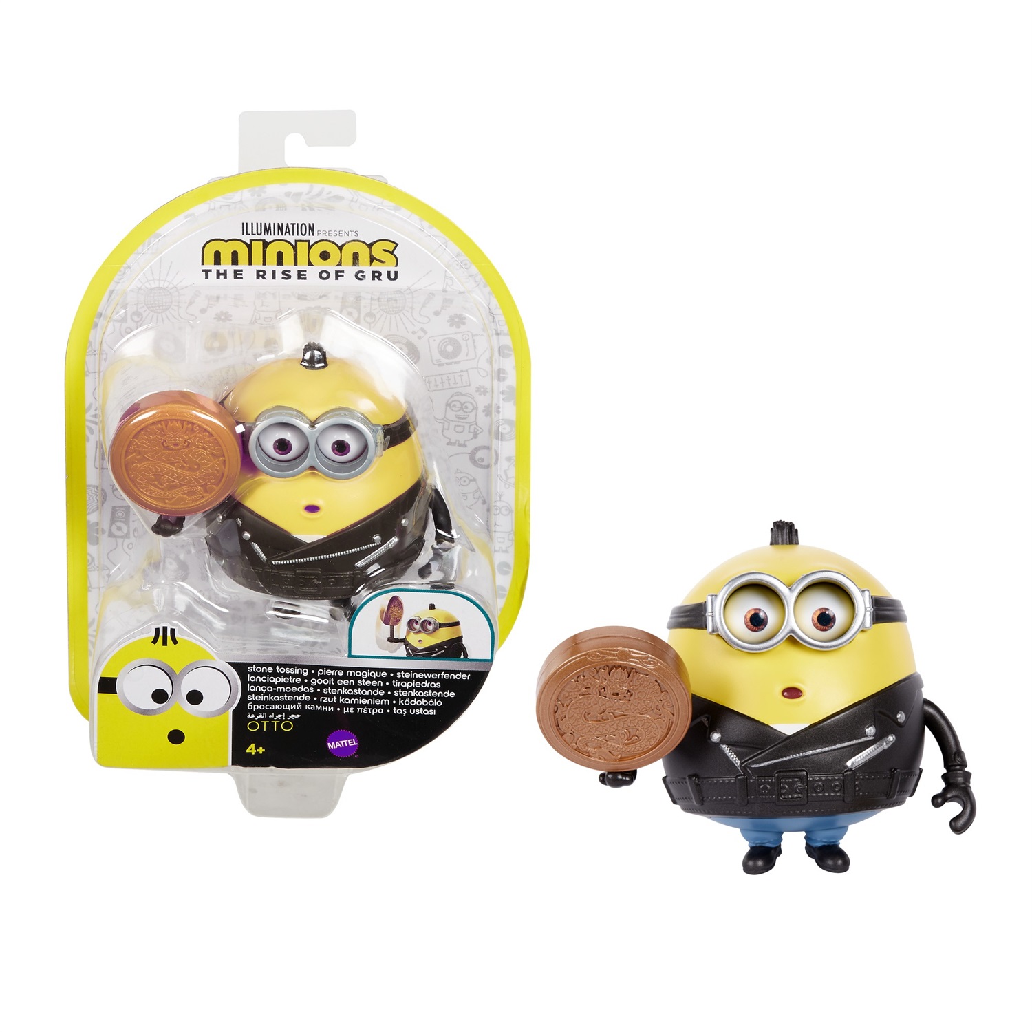 Mattel Minions - Personaggio Otto Lanciapietre con Pietra dello Zodiaco, Giocattolo 8 cm per Bambini 4 Anni, GMD93