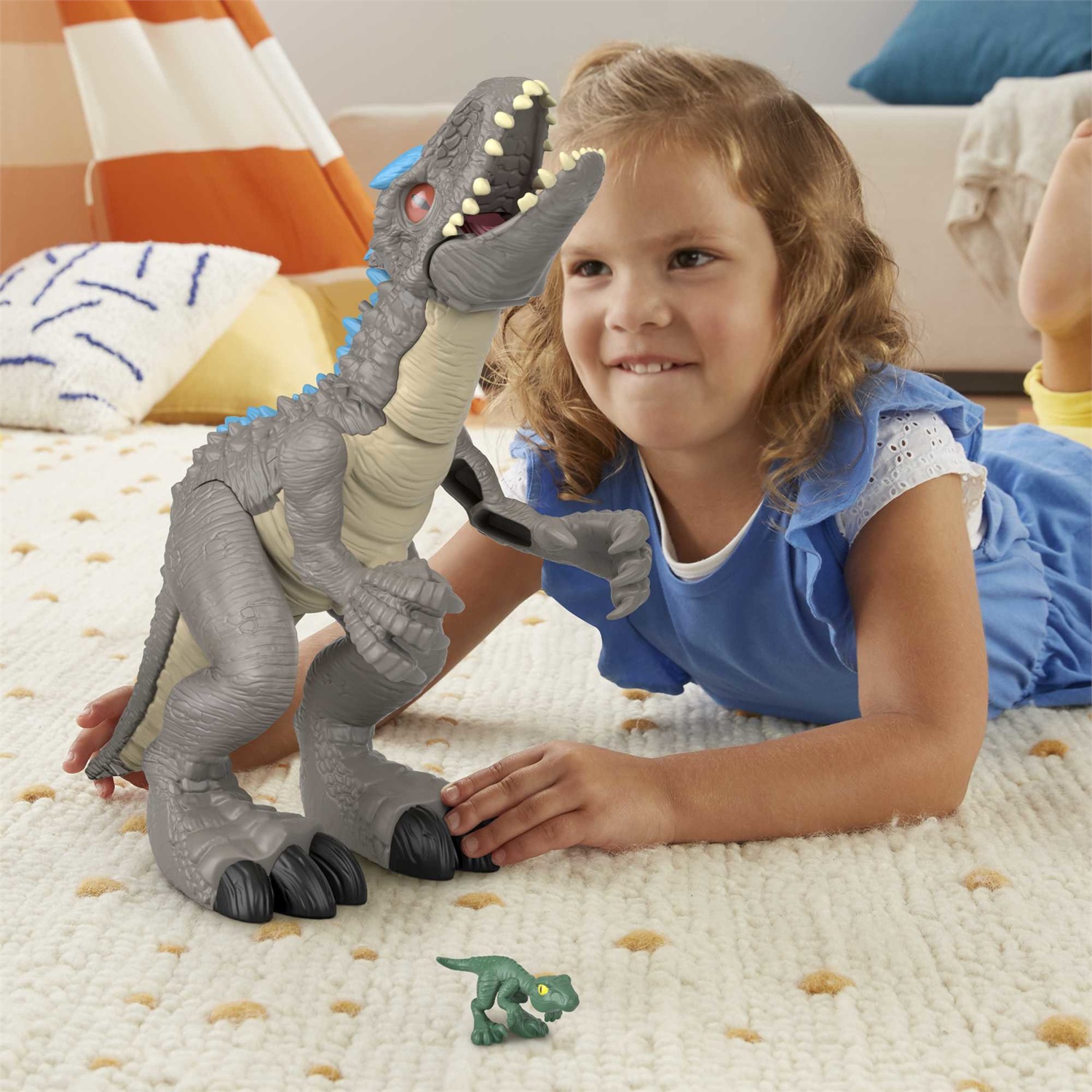 Fisher-Price Imaginext Dinosauro Indominus Rex - Giocattolo Morde e Si Muove per Bambini 3 Anni, GMR16