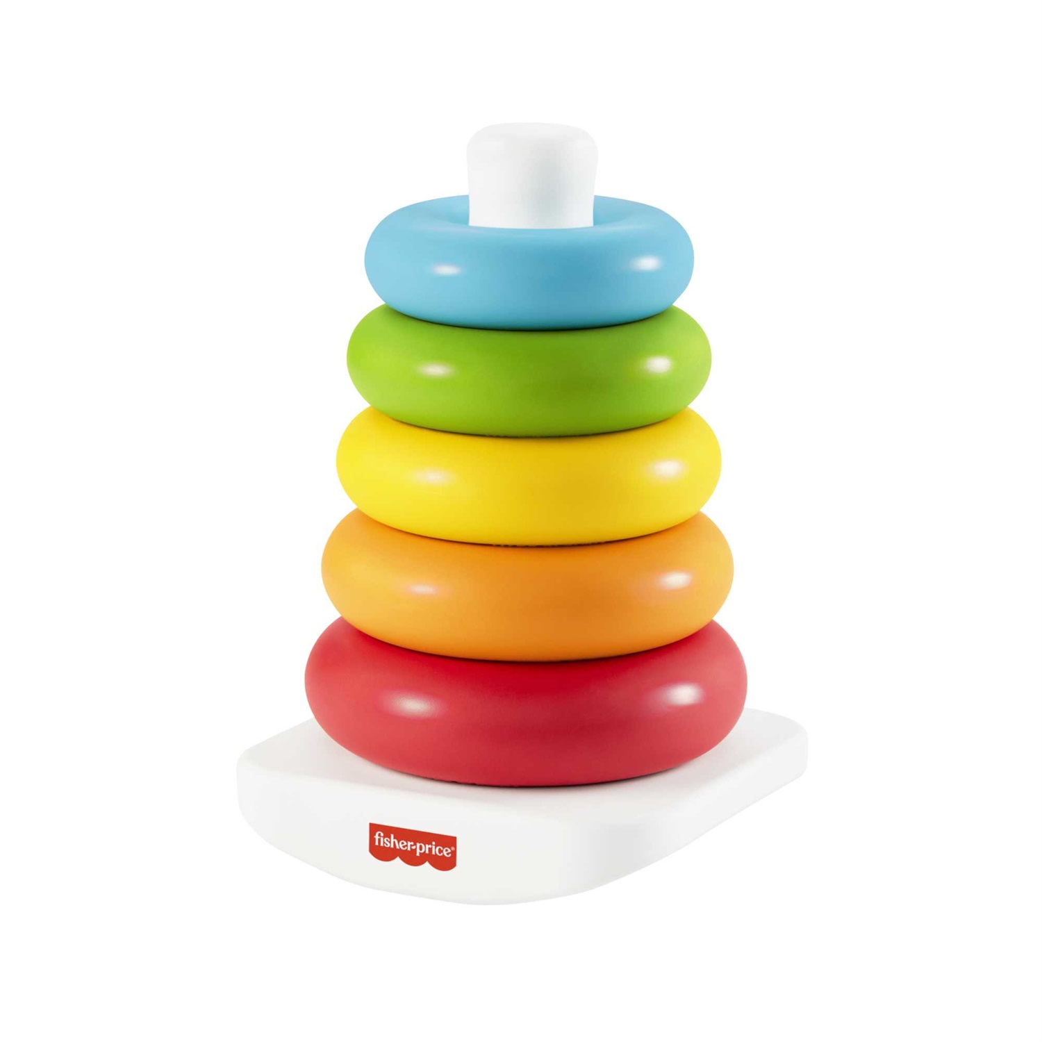 Fisher-Price Piramide 5 Anelli Eco - Giocattolo Impilabile in Materiali Vegetali con Base Oscillante e 5 Anelli Colorati per Bambini 6 Mesi