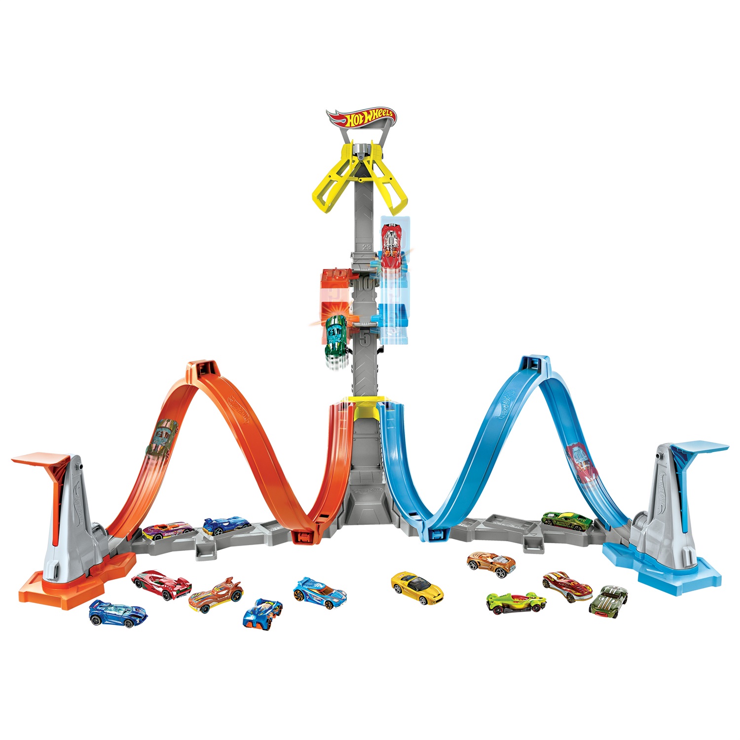 Mattel Hot Wheels GRW39 - Set di pista Loop & Launch con gara verticale e gabbia del vincitore