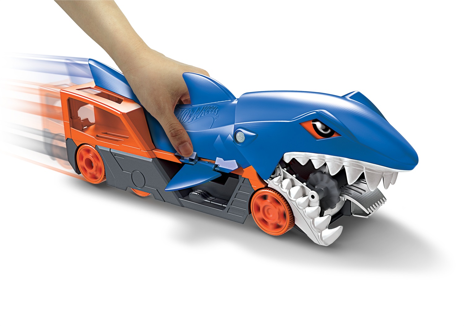 Mattel Hot Wheels Playset Trasportatore Squalo Divoratore con Macchinina - Giocattolo per Bambini 4 Anni, GVG36