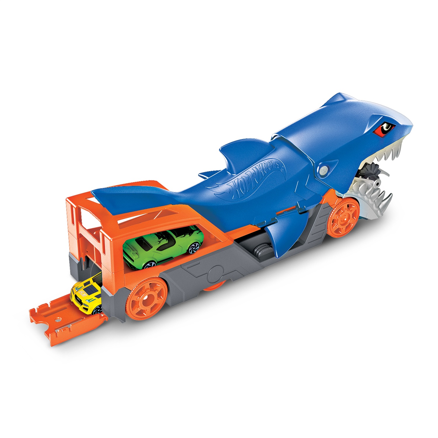 Mattel Hot Wheels Playset Trasportatore Squalo Divoratore con Macchinina - Giocattolo per Bambini 4 Anni, GVG36