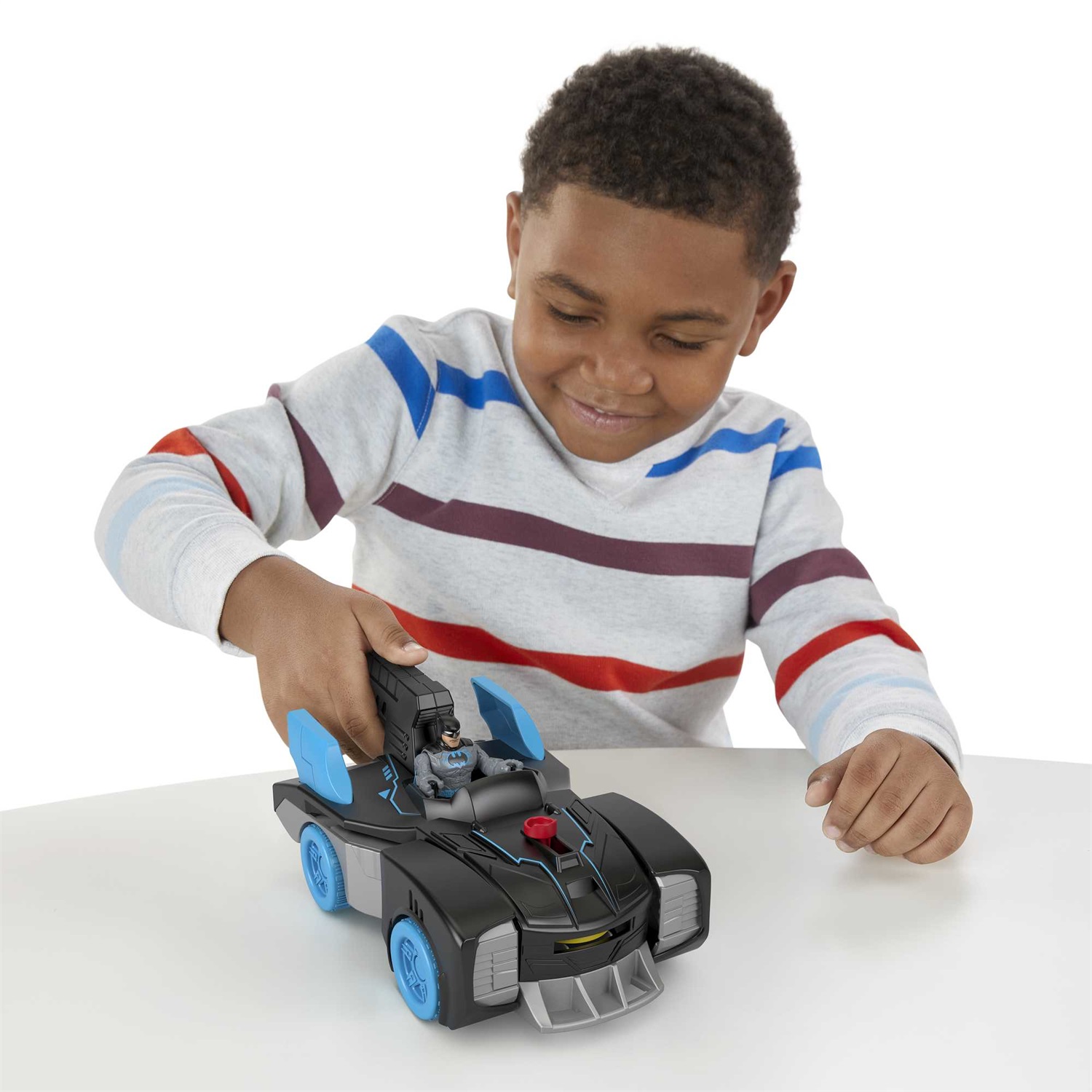 Fisher-Price Imaginext DC Super Friends Batmobile Bat-Tech - Veicolo a Spinta Trasformabile con Personaggio di Batman e Luci, Giocattolo per Bambini 3 Anni, GWT24