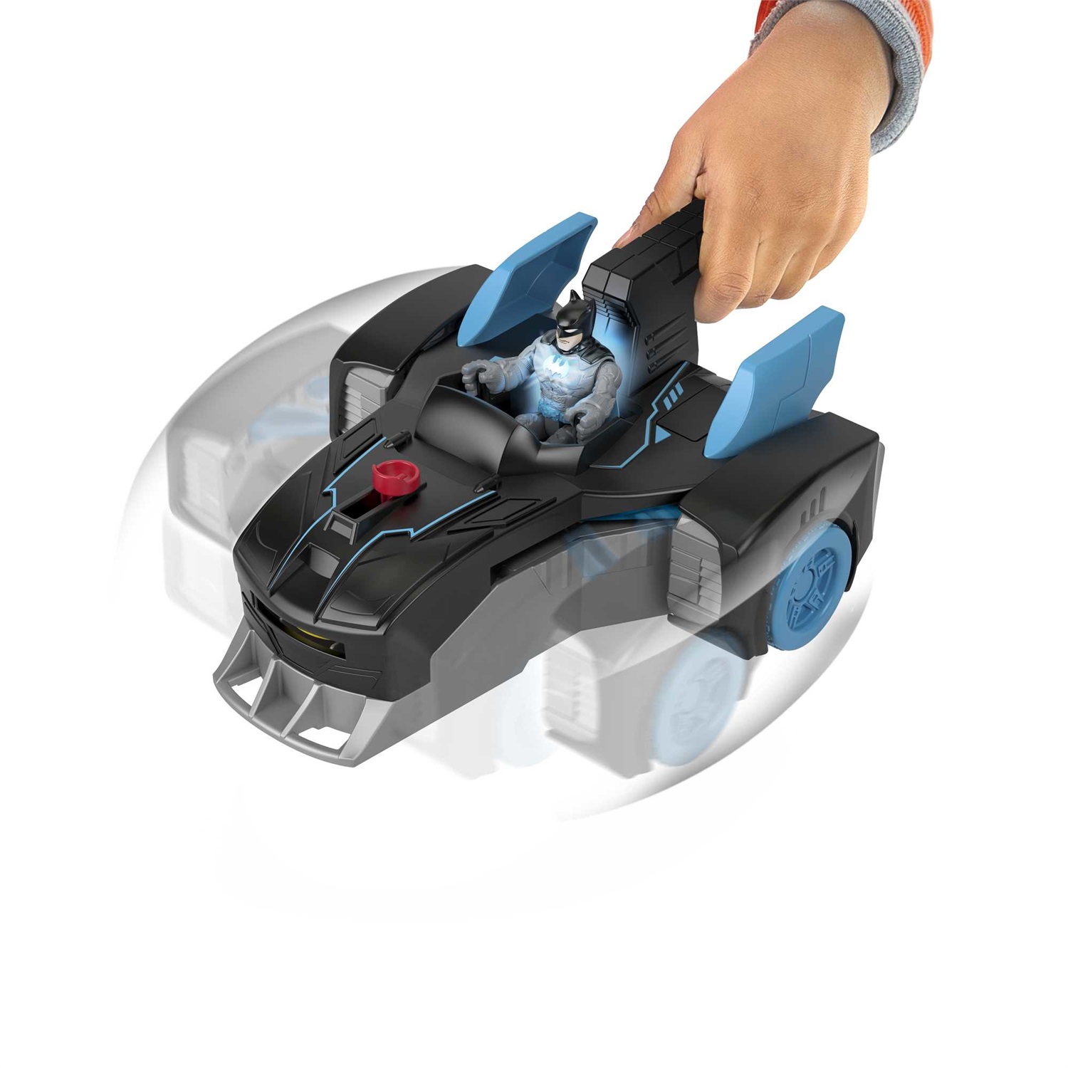 Fisher-Price Imaginext DC Super Friends Batmobile Bat-Tech - Veicolo a Spinta Trasformabile con Personaggio di Batman e Luci, Giocattolo per Bambini 3 Anni, GWT24