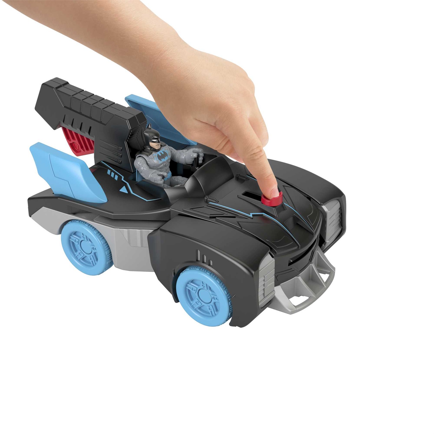 Fisher-Price Imaginext DC Super Friends Batmobile Bat-Tech - Veicolo a Spinta Trasformabile con Personaggio di Batman e Luci, Giocattolo per Bambini 3 Anni, GWT24