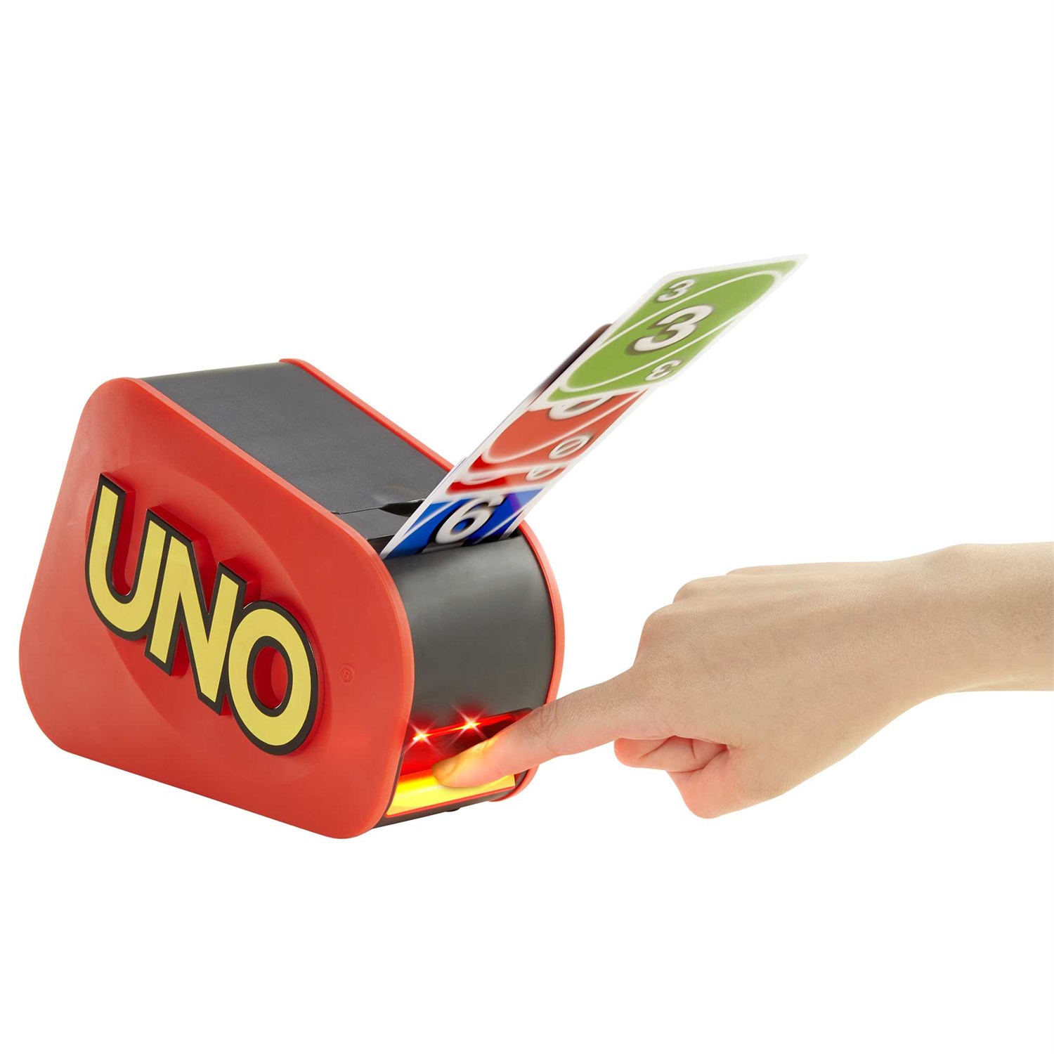 Mattel Games UNO Extreme - Gioco di Carte con Spara, Luci e Suoni Divertenti, 112 Carte, Carta Colpo Extreme, Regalo per Bambini 7 Anni e Adulti
