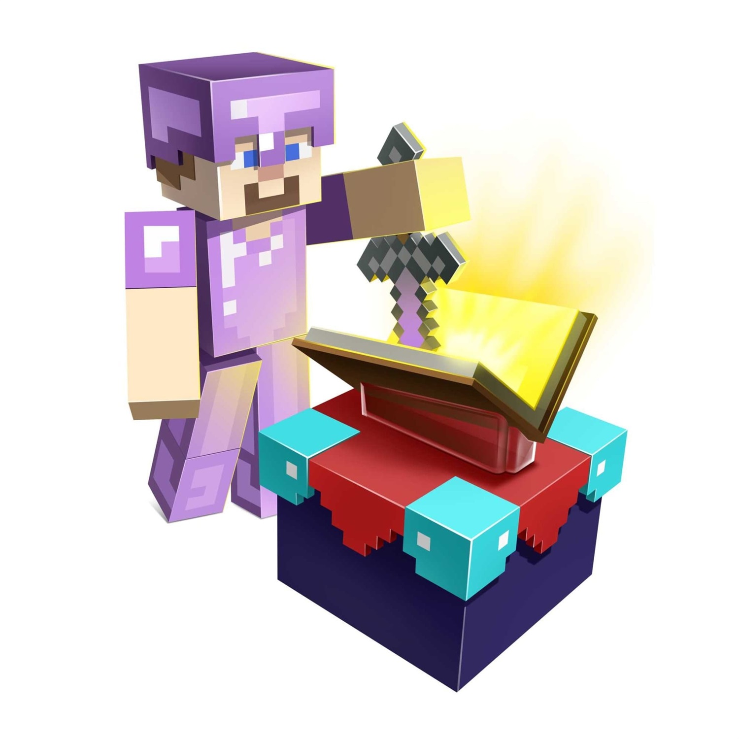 Mattel Playset Stanza per Incantesimi Minecraft con Steve e Funzione Cambia Colore - Giocattolo per Bambini 6 Anni GYB62