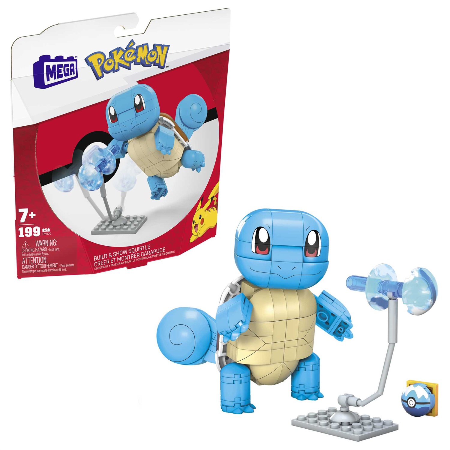 Mega Construx Set da Costruzione Pokémon Squirtle - Personaggio da Costruire ed Esporre, oltre 10 cm, 199 Pezzi, Giocattolo per Bambini 7 Anni